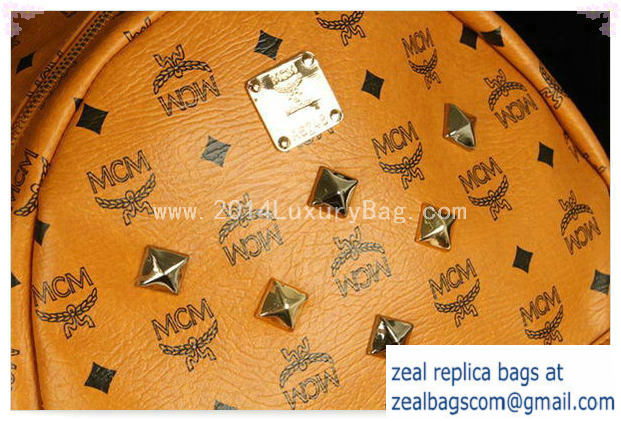 High Quality Replica MCM Stark Backpack Jumbo in Calf Leather 8006 Camel - Click Image to Close